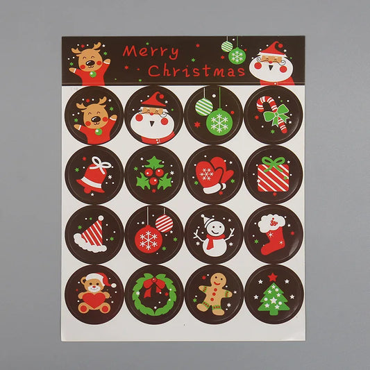 Christmas Multi-Style Santa Claus Gift Sealed Sticker Adhesive Label