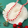 Christmas Necklace Alloy Soft Pottery Rice Beads Geometric Pendant For Women