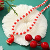 Christmas Necklace Alloy Soft Pottery Rice Beads Geometric Pendant For Women