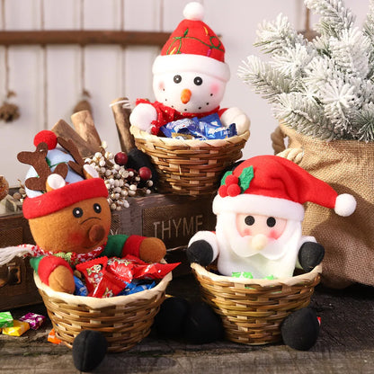 Christmas Nordic Style Cartoon Style Classic Style Santa Claus Gingerbread Snowman Cloth Rattan Party Festival Decorative Props