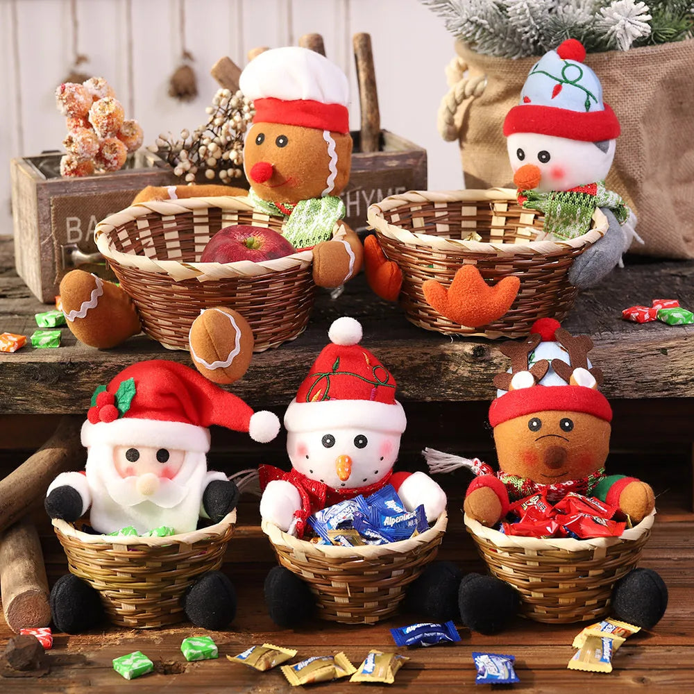 Christmas Nordic Style Cartoon Style Classic Style Santa Claus Gingerbread Snowman Cloth Rattan Party Festival Decorative Props