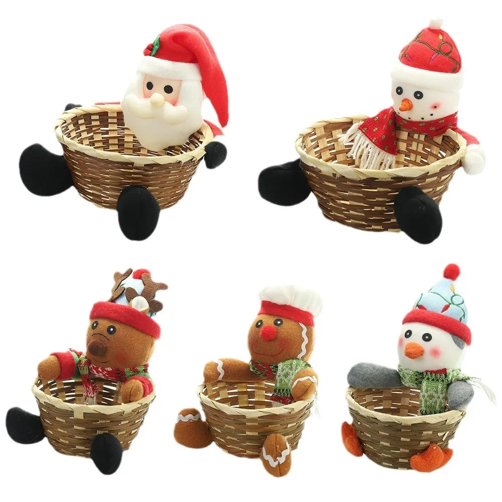 Christmas Nordic Style Cartoon Style Classic Style Santa Claus Gingerbread Snowman Cloth Rattan Party Festival Decorative Props