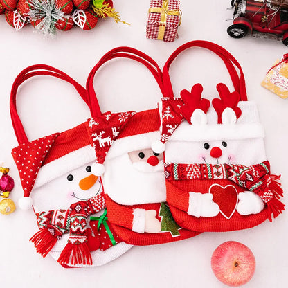 Christmas Nordic Style Santa Claus Snowman Cloth Polyester Party Festival Gift Bags