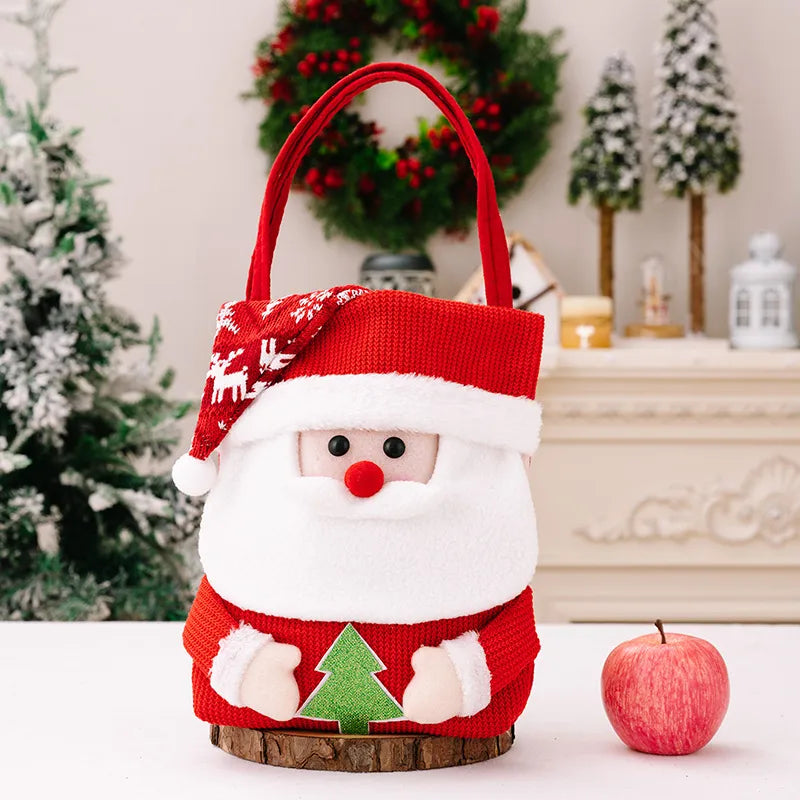 Christmas Nordic Style Santa Claus Snowman Cloth Polyester Party Festival Gift Bags