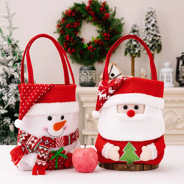 Christmas Nordic Style Santa Claus Snowman Cloth Polyester Party Festival Gift Bags