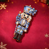 Christmas Nutcracker Soldier Brooch For Women Electroplated Alloy Enamel Cartoon Character Pin With Glaze Drip Finish