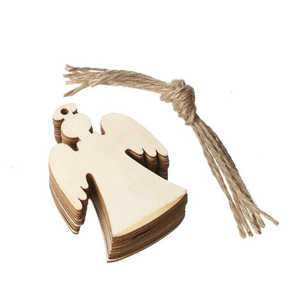 Christmas Pendant Home Decoration Wooden Crafts Creative Carving Wood Chips Christmas Tree Ornaments Gifts