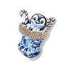 Christmas Penguin In Boots Brooch Pin Printed Electroplated Alloy Festive Accessory For Women And Unisex Gift
