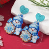 Christmas Printed Acrylic Double Sided Earrings With Snowman Snowflake Elk Gingerbread Man Panda Minimalist Style Unisex