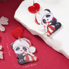 Christmas Printed Acrylic Double Sided Earrings With Snowman Snowflake Elk Gingerbread Man Panda Minimalist Style Unisex