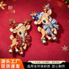 Christmas Reindeer Brooch Pin Electroplated Alloy Glaze Drip Animal Brooch For Clothing Or Bags Unisex Festive Accessory