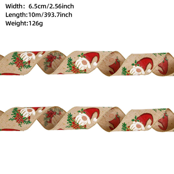 Christmas Ribbon Ornaments Cloth Material Pine Cone Snowflake Style
