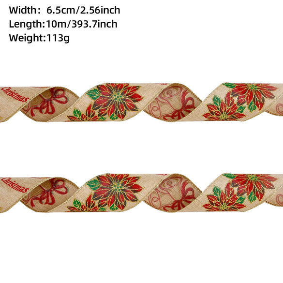 Christmas Ribbon Ornaments Cloth Material Pine Cone Snowflake Style