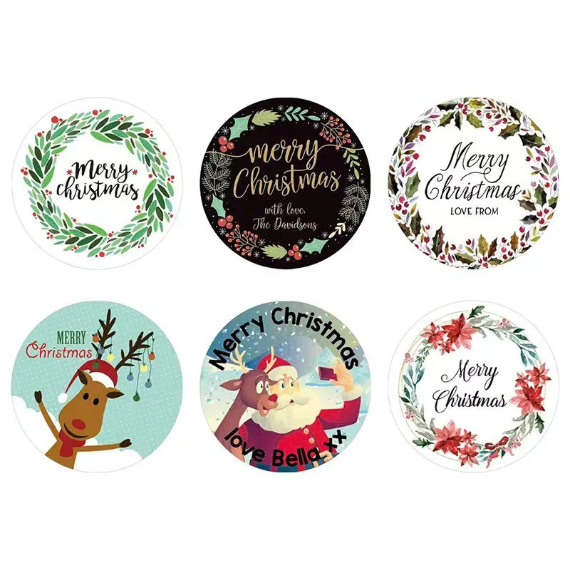 Christmas Santa Claus Deer Pvc Party Gift Stickers