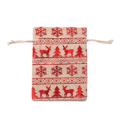 Christmas Santa Claus Elk Cloth Party Gift Bags