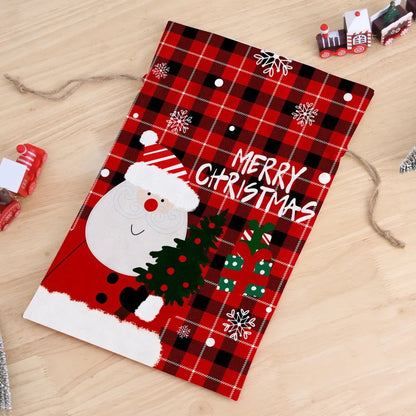 Christmas Santa Claus Letter Linen Party Gift Bags 1 Piece