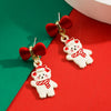 Christmas Series Alloy Earrings With Santa Claus Snowman Bow Dripping Oil Design For Women