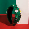 Christmas Series Cloth Hairband With Diamond Design And Festival Elements For Women