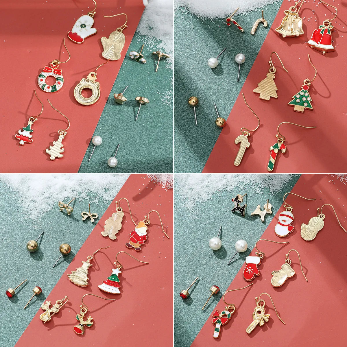 Christmas Plating Alloy No Inlaid Earrings Ear Studs