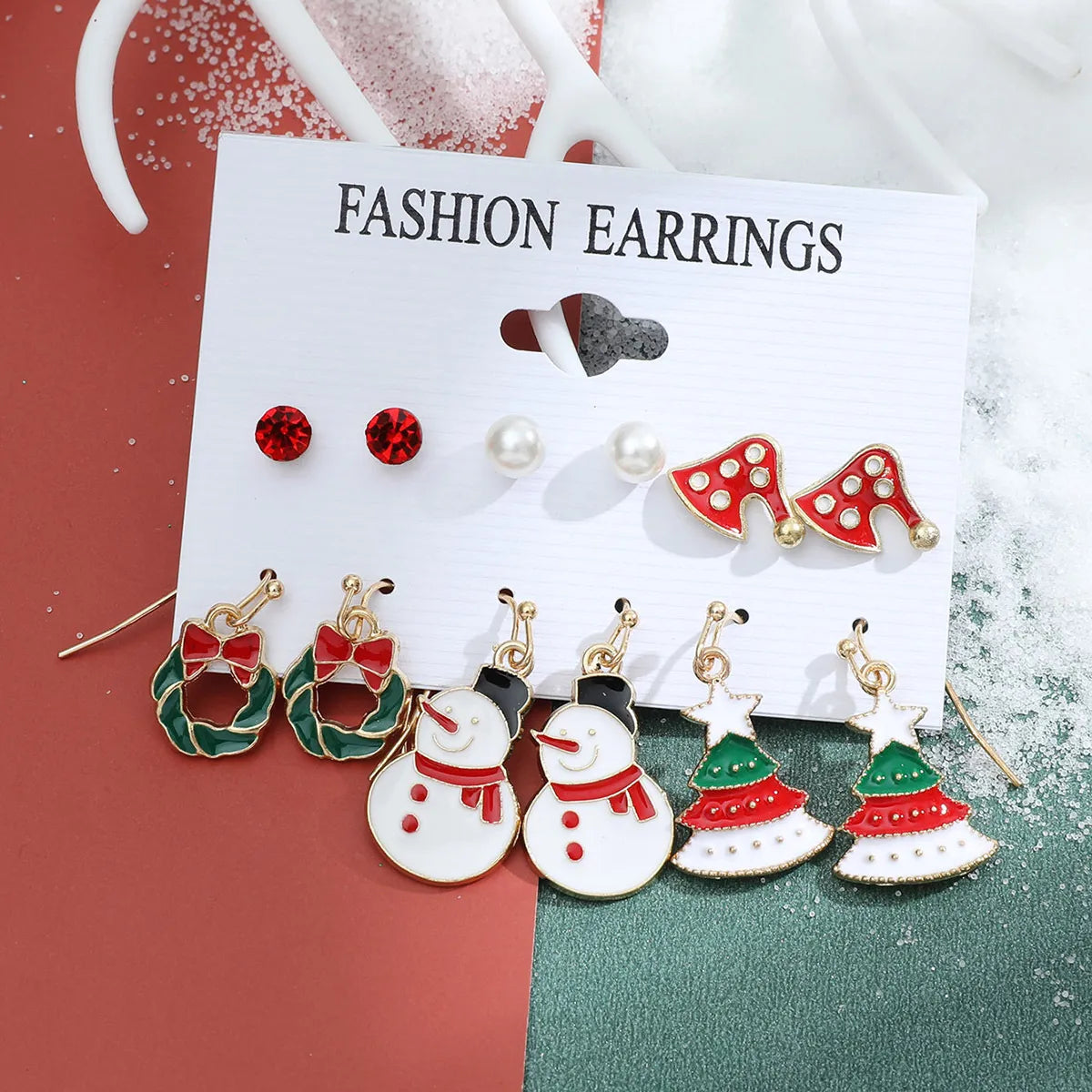 Christmas Plating Alloy No Inlaid Earrings Ear Studs