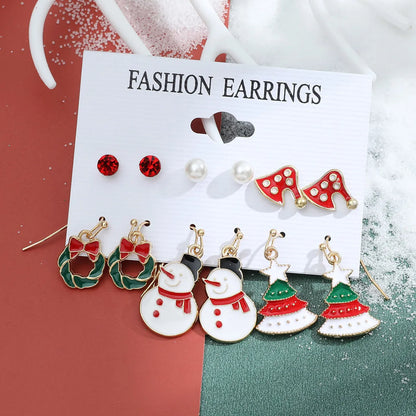 Christmas Plating Alloy No Inlaid Earrings Ear Studs