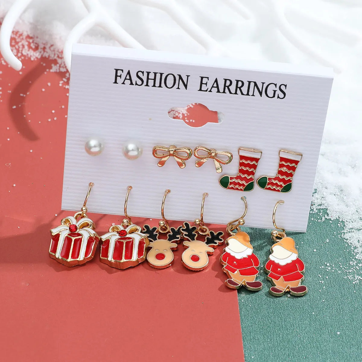 Christmas Plating Alloy No Inlaid Earrings Ear Studs