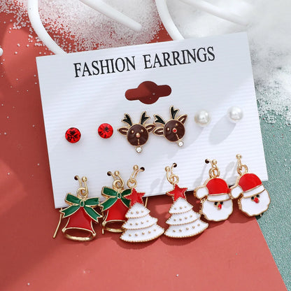 Christmas Plating Alloy No Inlaid Earrings Ear Studs