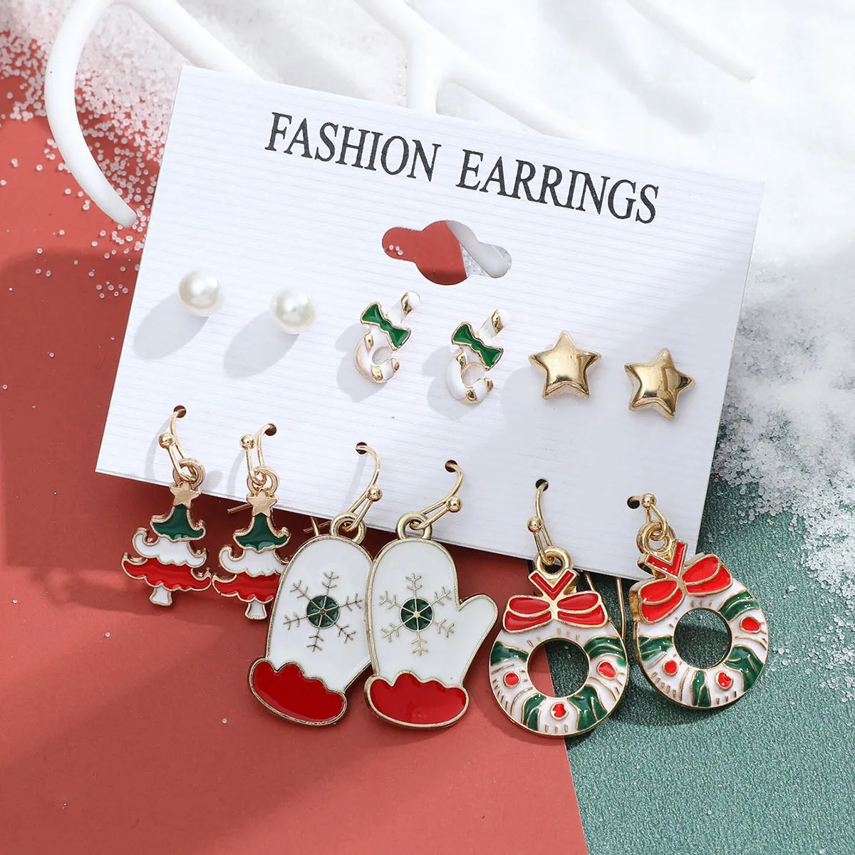 Christmas Plating Alloy No Inlaid Earrings Ear Studs