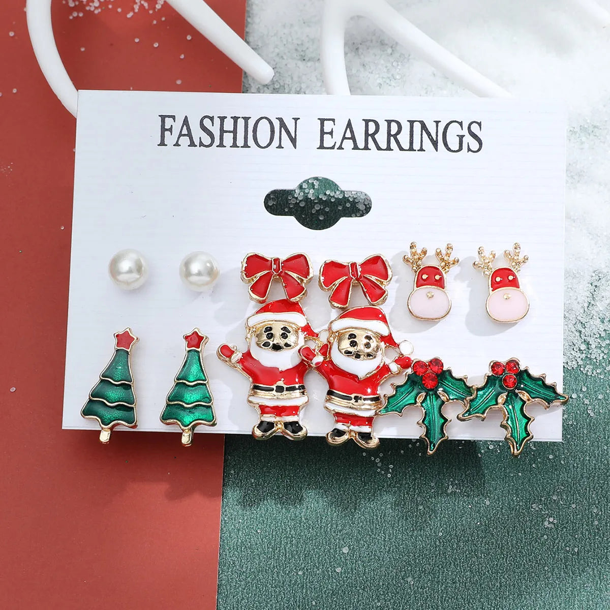 Christmas Plating Alloy No Inlaid Earrings Ear Studs