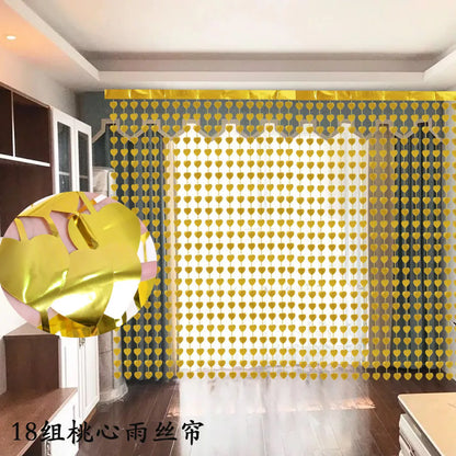 Christmas Simple Style Heart Shape Pet Indoor Outdoor Party Door Curtain