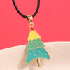 Christmas Simple Style Streetwear Christmas Tree Snowman Alloy Enamel Christmas Women'S Pendant Necklace