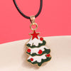 Christmas Simple Style Streetwear Christmas Tree Snowman Alloy Enamel Christmas Women'S Pendant Necklace