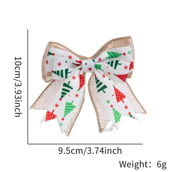 Christmas Small Double Layer Bow Gift Box Decoration Plaid Bow