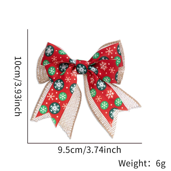 Christmas Small Double Layer Bow Gift Box Decoration Plaid Bow