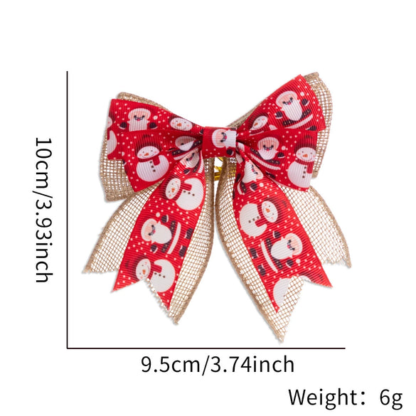 Christmas Small Double Layer Bow Gift Box Decoration Plaid Bow
