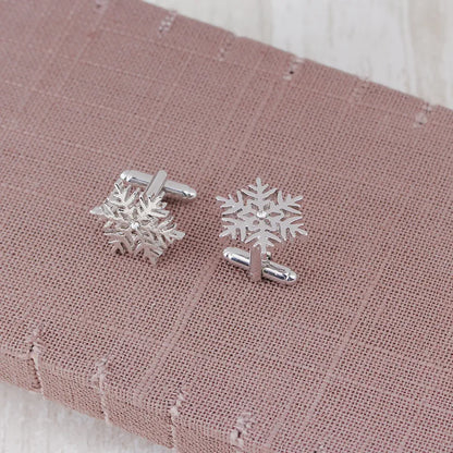 Christmas Snowflake Diamond Cufflinks Wholesale Accessories Nihaojewelry