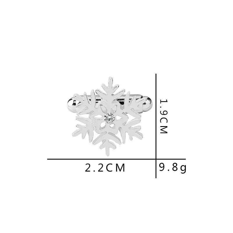 Christmas Snowflake Diamond Cufflinks Wholesale Accessories Nihaojewelry