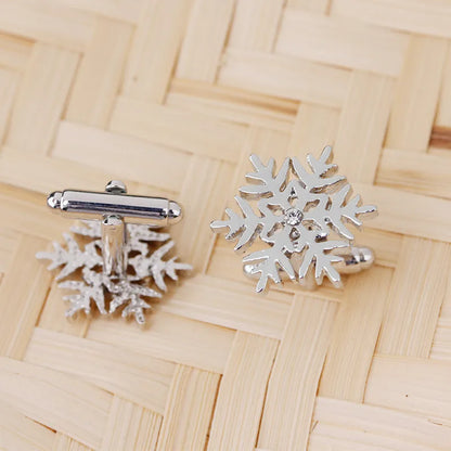 Christmas Snowflake Diamond Cufflinks Wholesale Accessories Nihaojewelry