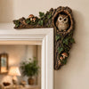 Christmas Snowman Door Frame Hanging Decoration Printed Boxwood Cartoon Ornament With Snowflakes And Pine Needle Details