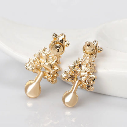 Christmas Tree Alloy Plating Rhinestones Women'S Drop Earrings 1 Pair