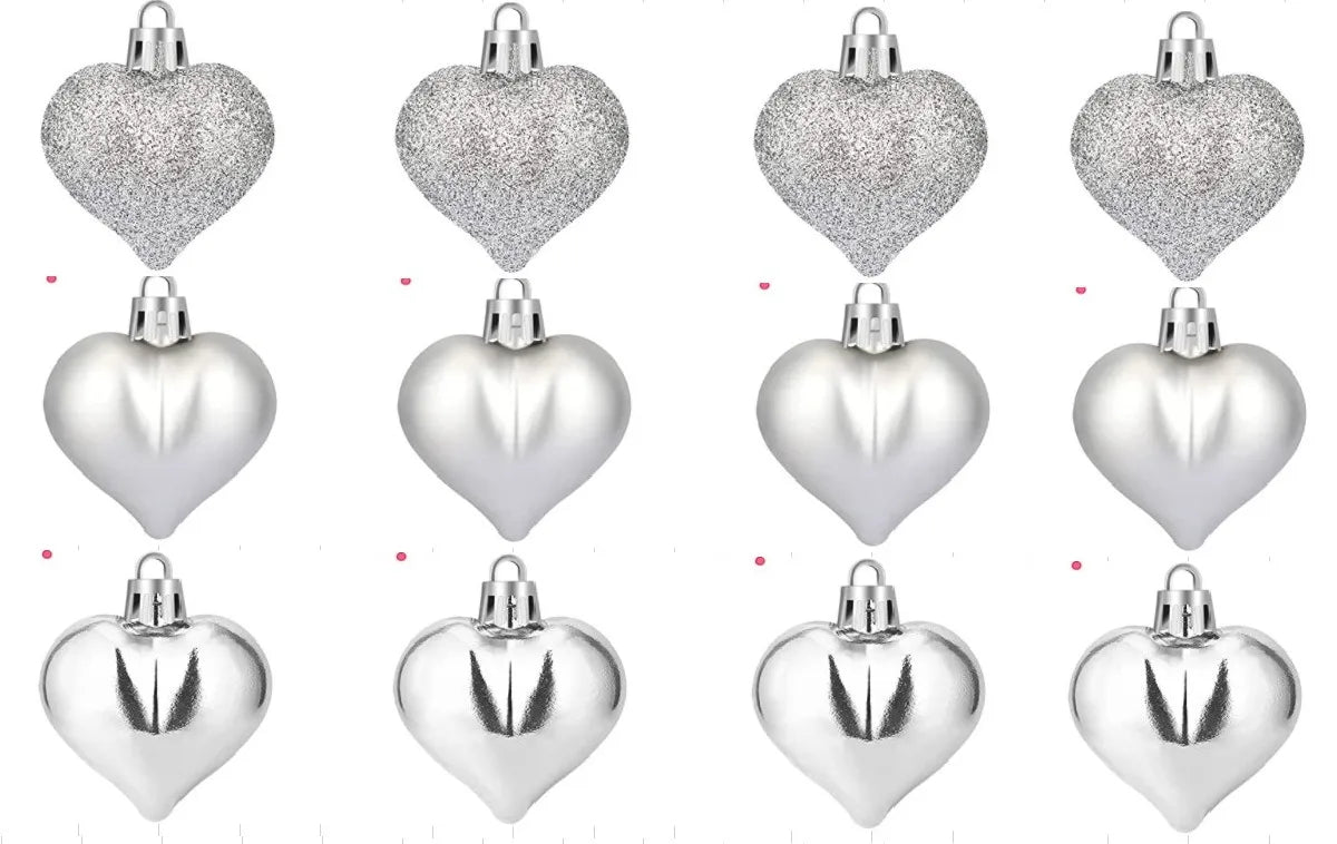 Christmas Tree Garland Decorations Small Pendant Valentine'S Day Gift 4.5cm Shaped Electroplating Love Heart Colored Ball