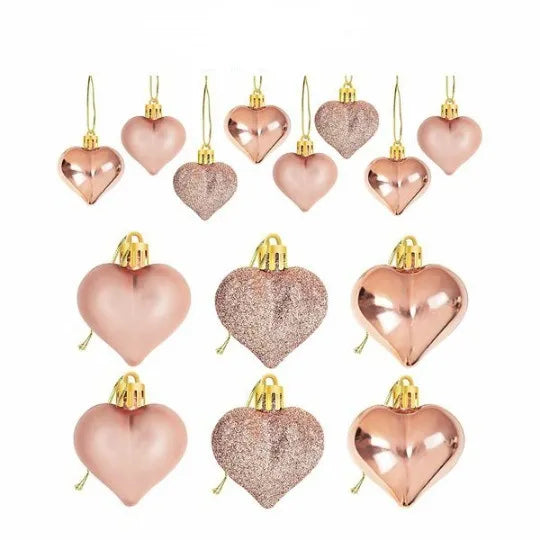 Christmas Tree Garland Decorations Small Pendant Valentine'S Day Gift 4.5cm Shaped Electroplating Love Heart Colored Ball