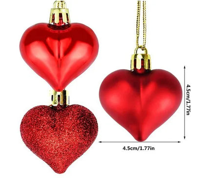 Christmas Tree Garland Decorations Small Pendant Valentine'S Day Gift 4.5cm Shaped Electroplating Love Heart Colored Ball