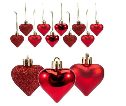 Christmas Tree Garland Decorations Small Pendant Valentine'S Day Gift 4.5cm Shaped Electroplating Love Heart Colored Ball