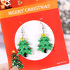 Christmas Tree Snowflake Earrings Plastic Alloy