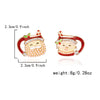 Christmasthemed Electroplated Alloy Drop Earrings With Rhinestone Snowman Reindeer And Gingerbread Motifs
