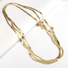 Classic Alloy Electroplated Gold Flat Snake Chain Necklace Geometric Fashion Jewelry Accessory Pendant Chain