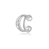 Classic C Type Luxury Full Diamond All Match Geometric Ear Clip Earrings For Women In Silver With Electroplating