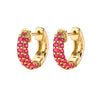 Classic Cshaped Luxury Full Diamond Geometric Colorful Dense Nail Wide Hoop Ear Bone Clip Earrings Copper Electroplated For Women
