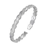Classic Fashion Silver Plated Copper Love Interwoven Bracelet With Electroplated Craftsmanship For Women